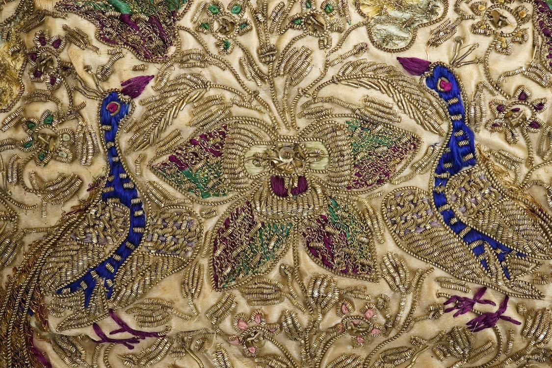 An Indian metallic thread tea cosy-33cm wide at base